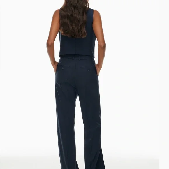 Aritzia Agency pants - BABATON blue/green Tailored Wide-Leg Trousers - Picture 5 of 12